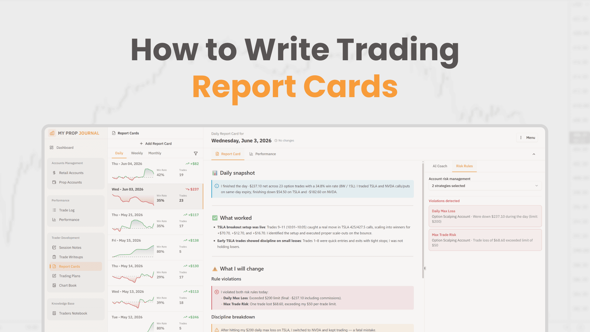 How to Write Trading Report Cards (Daily, Weekly & Monthly)