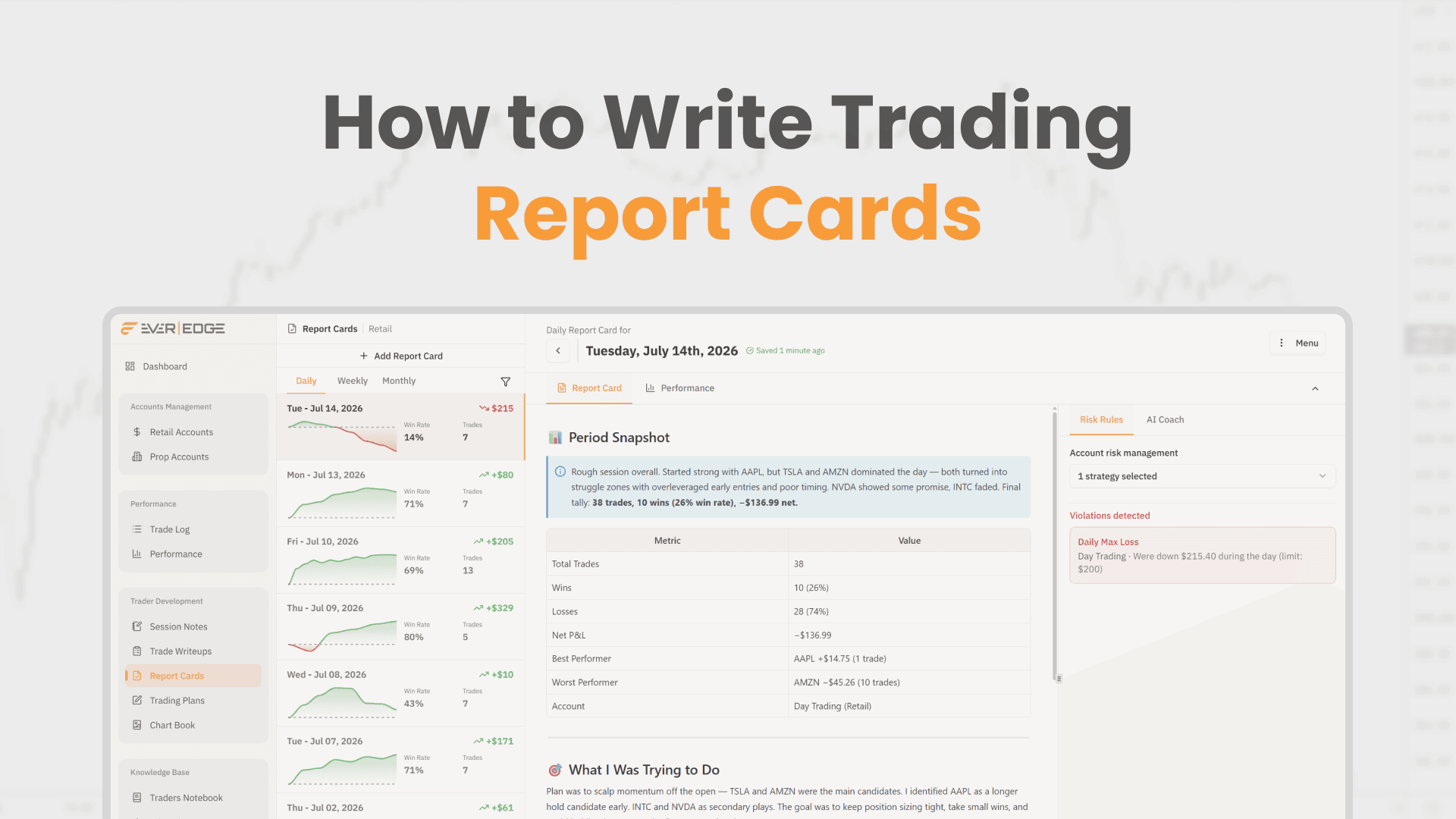 How to Write Trading Report Cards (Daily, Weekly & Monthly)